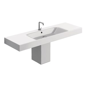 Lavabo 140x45 con semicolonna