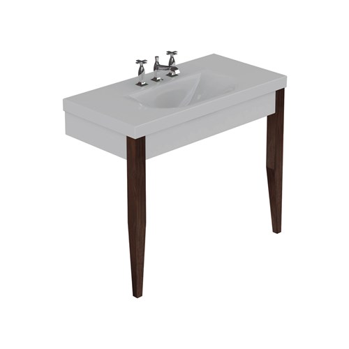 lavabo con coppia gambe in frassino scuro