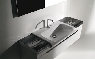 Lavabo semincasso con mobile Inka per il bagno bello e funzionale